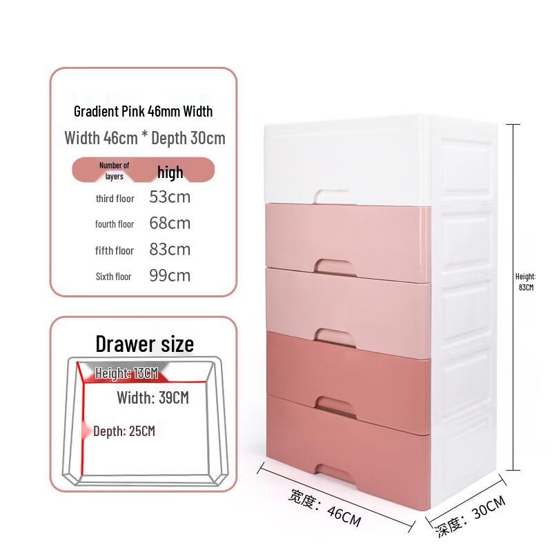 Miling 5-Tier Drawer Storage Cabinet