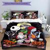 3pcs Halloween The Nightmare Before Christmas Bedding Set, 1 Soft Quilt Cover + 2 Pillowcases, Machine Washable, Suitable for All Seasons, P