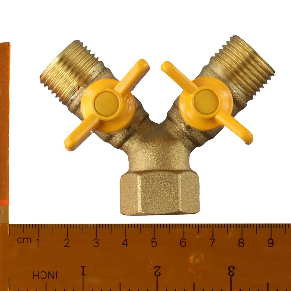 Y Shape Y Valve Brass Water Splitter Strength Connectors Kitchen