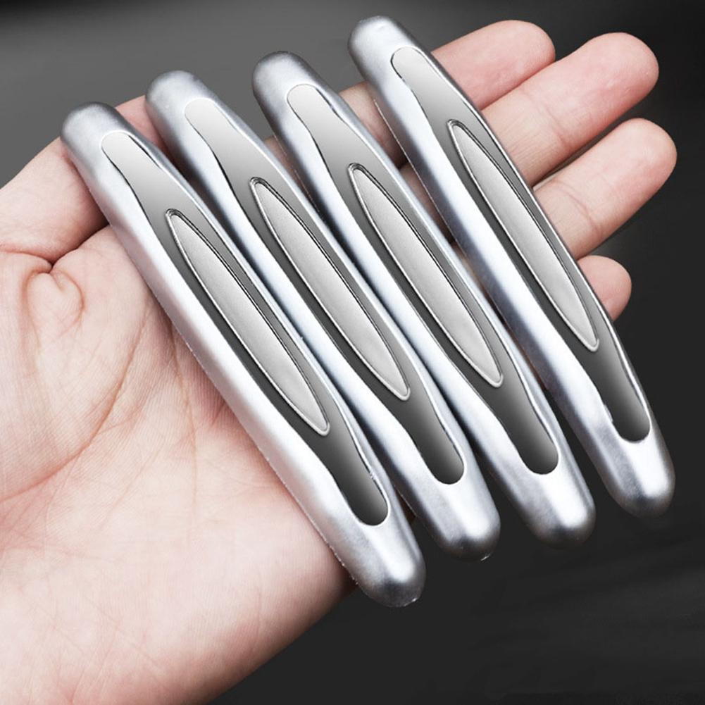 4pcs Car Universal Edge Anti Scratch Bumper Protector Strips Guard Stickers (Grey)