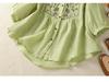 2025 Women's Retro Linen Shirt: Elegant Stand Collar, Single-Breasted, Embroidered Design