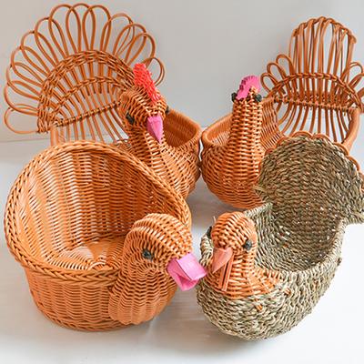 Iron Ceramic Hen Ornament Egg Fruit Storage Basket Container Home Supplies HOT