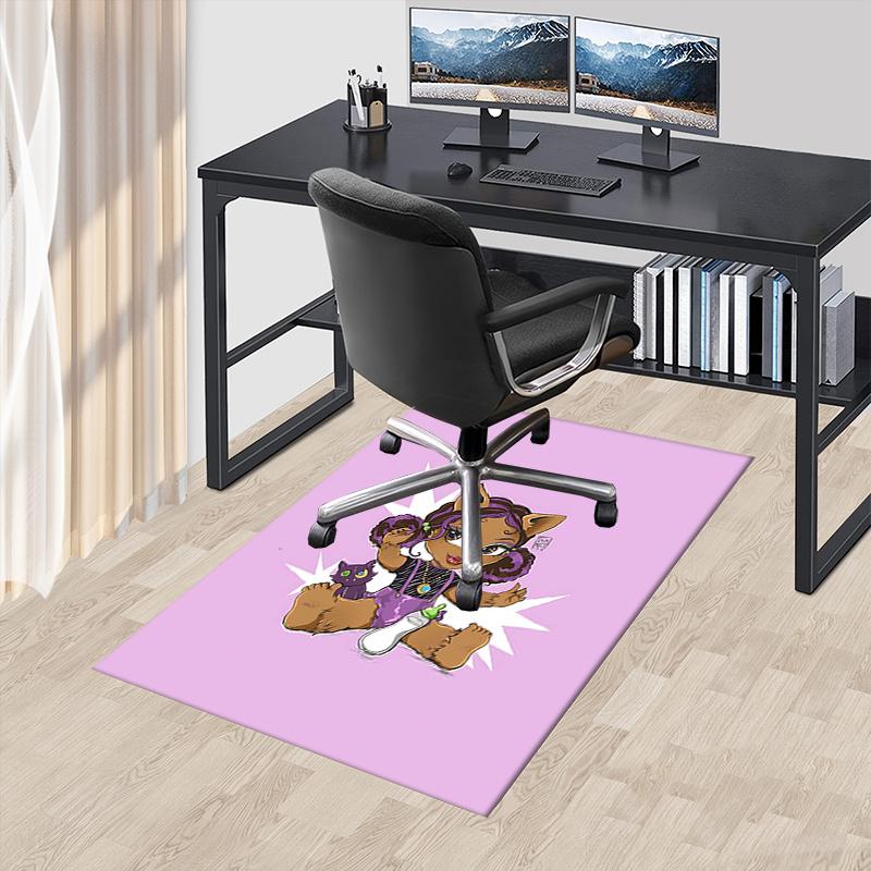 Monster High Office Chair Mat - Cute Cartoon Kitten Decor for Home Office, Living Room, Bedroom Gift Idea.122318a