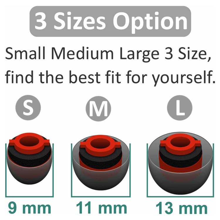 XDcase 3pcs / Set Replacement Silicone Ear Tips Kit, M Size