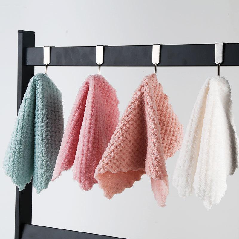 Small Coral Velvet Dishcloths Teak Microfiber Dishcloths Kitchen Towels Cleaning Cloths