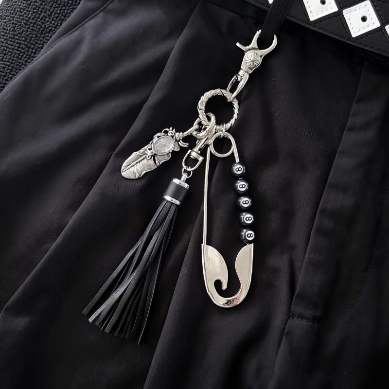 

Черная кисточка, булавка, бильярдный брелок, хип-хоп, Y2K, подвеска, шарм для сумки, панк, крутые ювелирные аксессуары, подарок