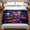 Music Guitar Theme Soft Blanket Personalized Custom Name Text Print Warm Blanket Home Sofa Bedroom Decor