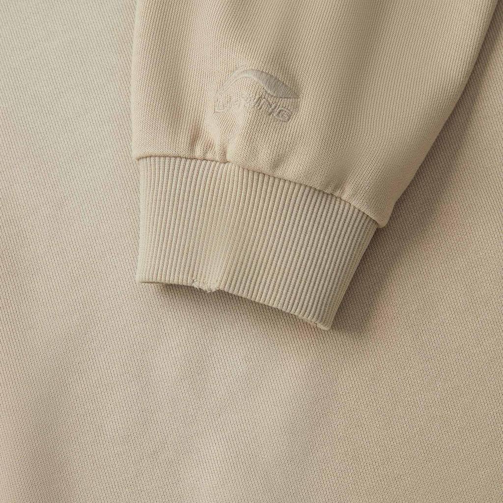 Li Ning Sports Lifestyle Series Letter Round Neck Comfortable Breathable Versatile Casual Loose Sweatshirt Unisex Sweatshirt Brown AWDV415-2