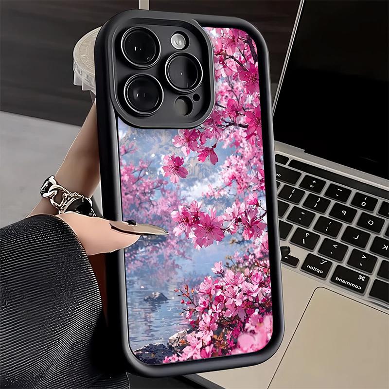 Handyhülle für iPhone 17 Air 16E 15 16 Pro Max Traumhafter Nacht-Kirschblütenbaum-Cover 14 Plus 13 12 Mini Weiche Schale Silikon Lustig