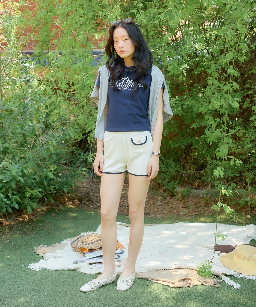 SALON DE YOHN Pocket Point Short Pants_ Ivory