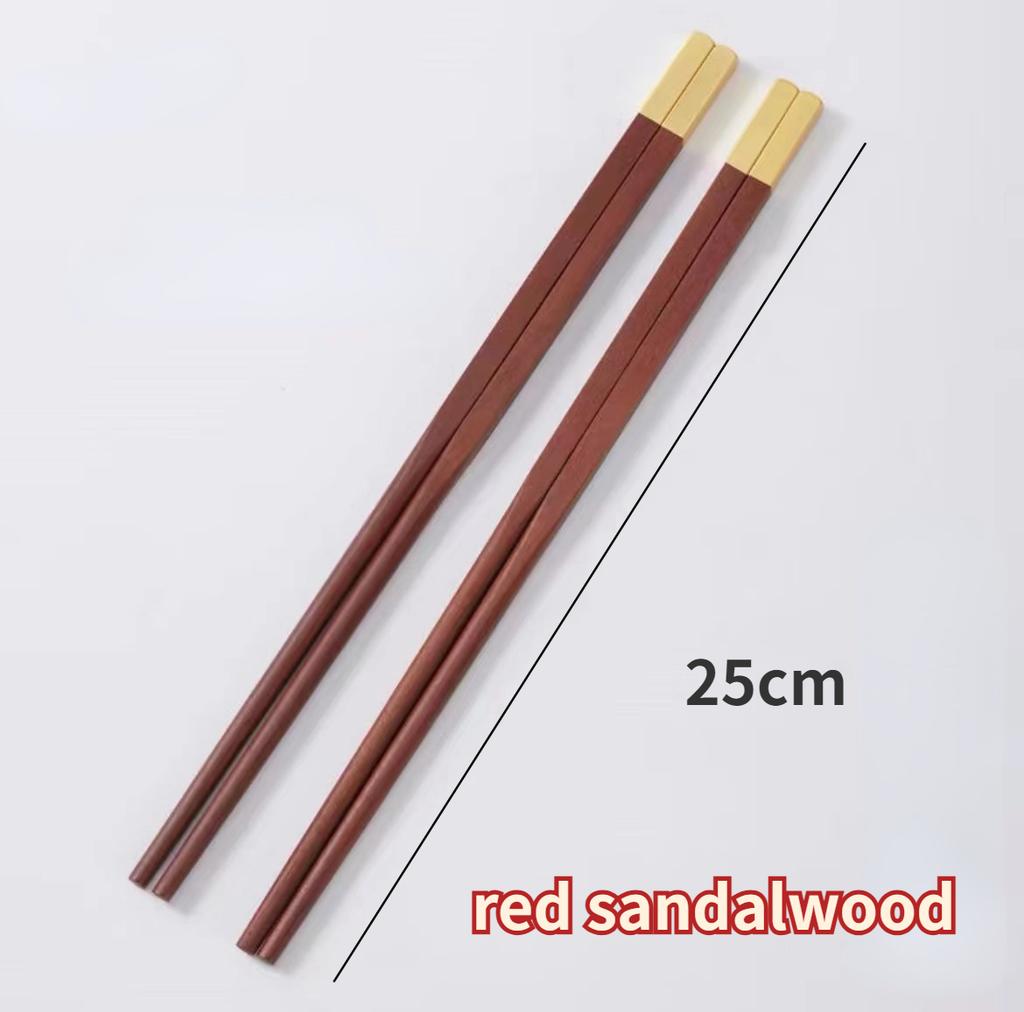 Chicken Wing Wood Chopsticks for Home Use Hotel High Grade Solid Wood Chopsticks Set Metal Head Lacquerless Waxless Chopsticks