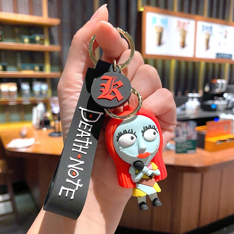 Mahjong Christmas Keychain Cute Couple Night Horror Pendant Decoration Car Key Chain Doll Cartoon Doll