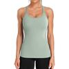 CHARMLEAKS Ribbed Workout Tank Tops for Women with Built In Bra Tight Racerback Scoop Neck Athletic Top