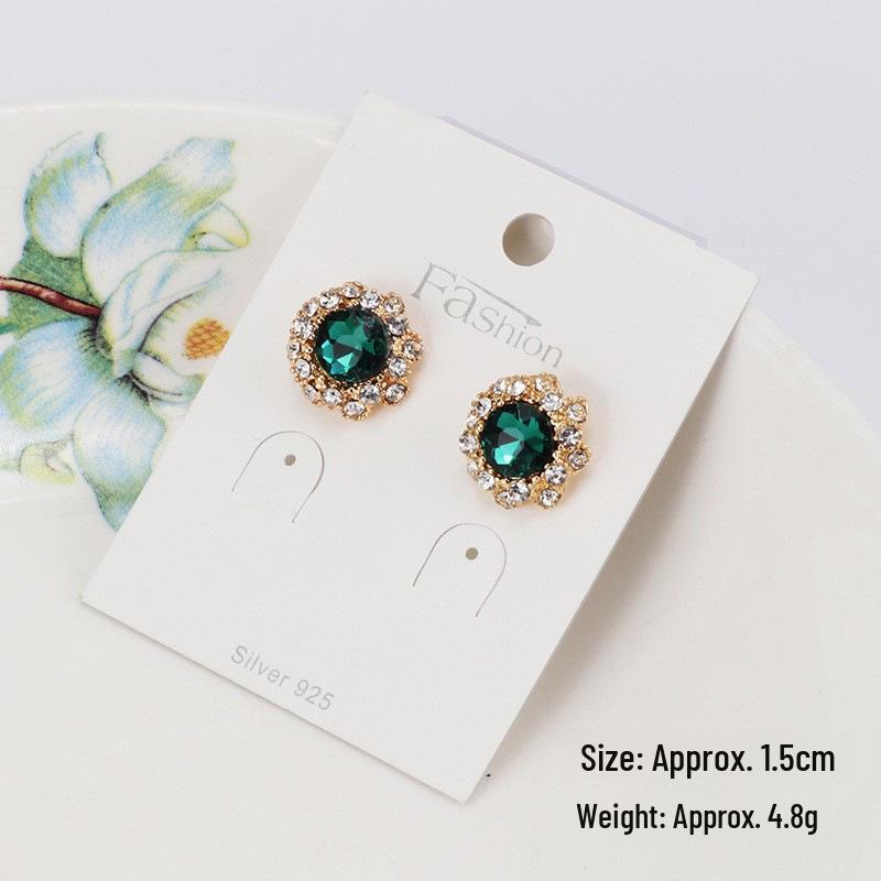 Korean Retro Diamond Earrings: Stylish S925 Silver Needle with Lace Design