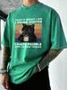Cats Love To Drink Coffee Pattern Washed TShirts Men Oversized Casual T Shirt Sport Crewneck Tee Tops Cotton Summer Clothes