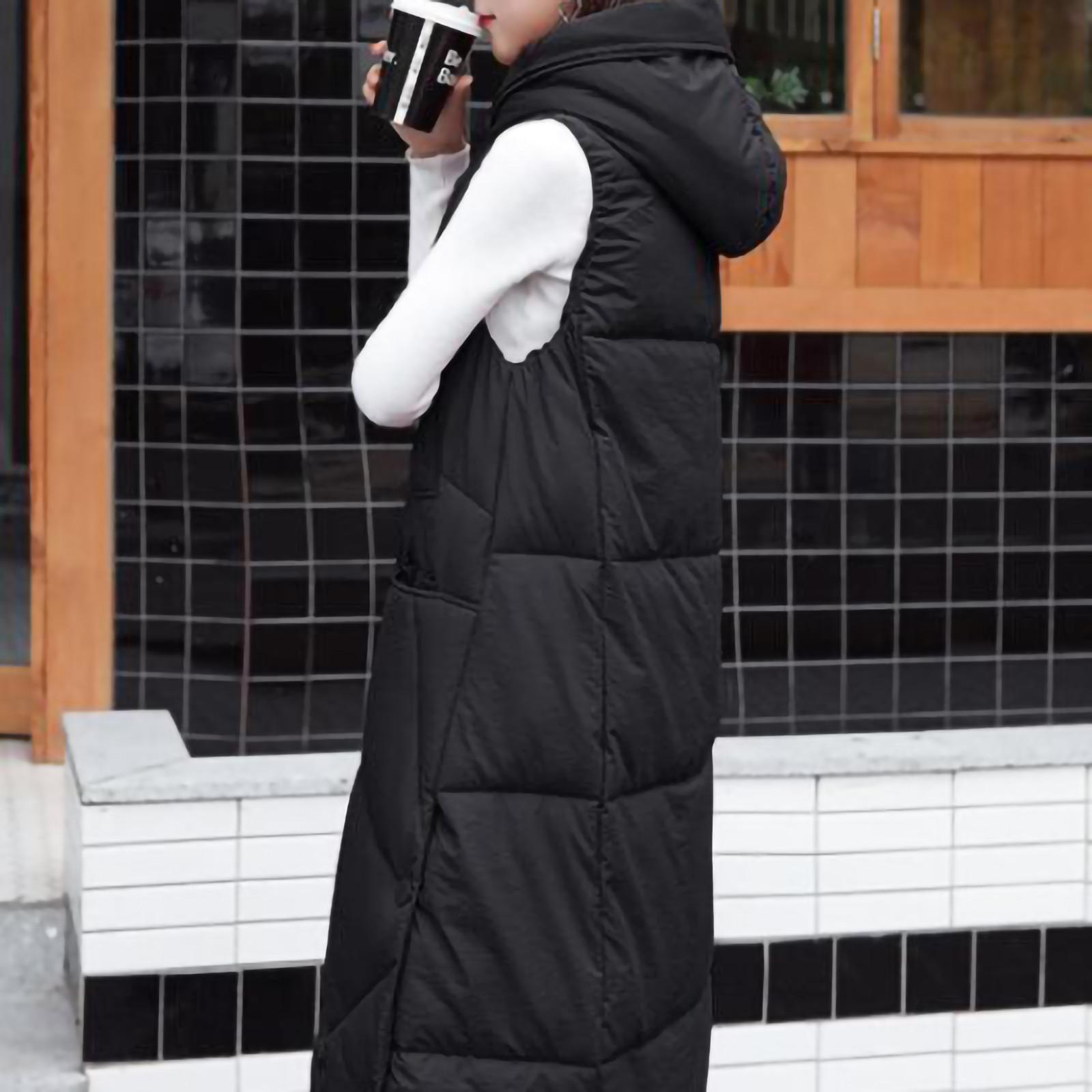 Зимняя модная женская удлиненная и утолщенная пуховая хлопковая куртка средней длины — фото 8