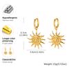 Vnox New Stainless Steel Sun Spiral Earrings for Women, Shell Imitation Pearl Earrings Minimalist Ear Jewelry Summer Beach Gift
