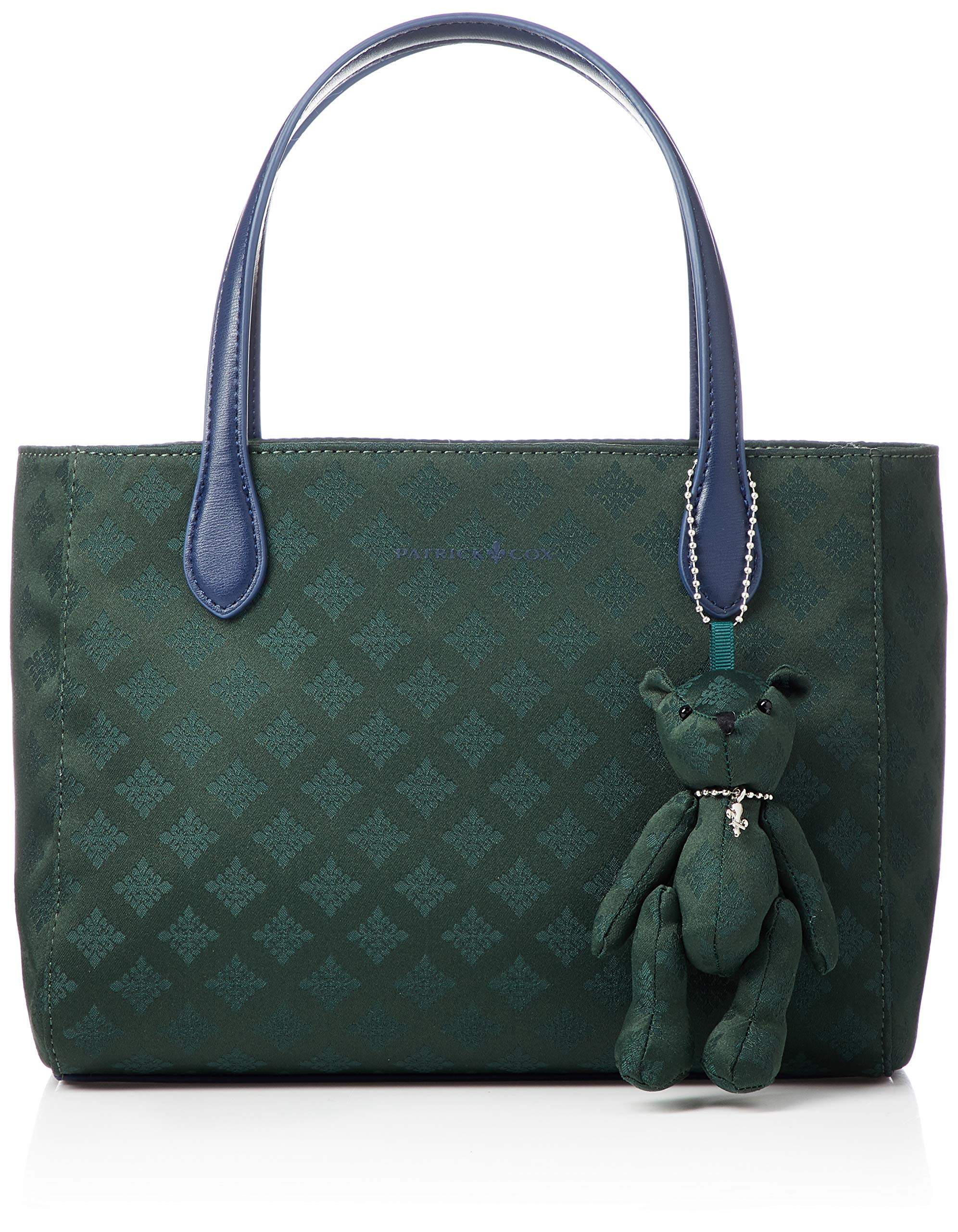 

Handbag Lightweight Lily Pattern Jacquard Fabric Colorful Handles Bear Charm Navy [Patrick Cox] Color Quartet