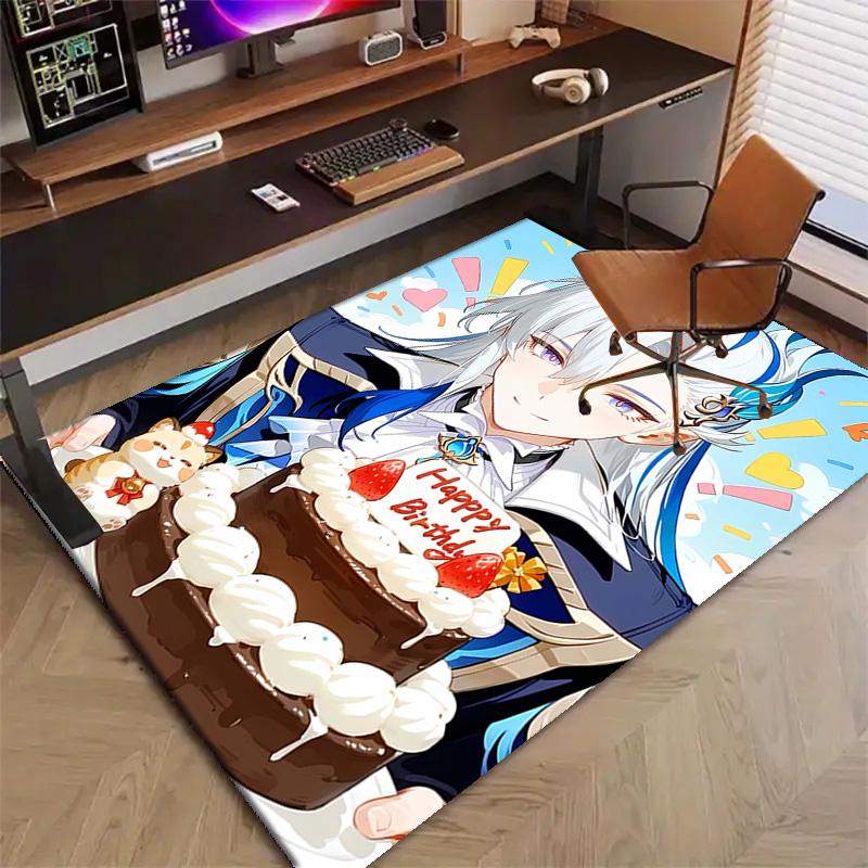 1pc Genshin Impact Neuvillette1 Design Printed Area Rug Carpet for Bedroom Living Room Home Decor Rugs Mat Non Slip Mat Rug for Bedside