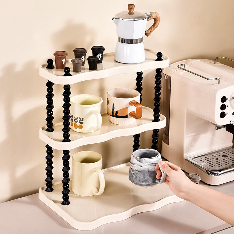 Desktop Multi-layer Storage Rack Nordic Luxury Home Decoration Plastic Multi-functional Living Room Organizing Storage Stand