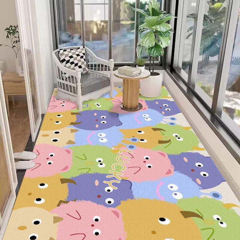 Waterproof, Non-Slip PVC Balcony Floor Mat: Scrubbable, Sun-Proof, Cut-to-Fit, Easy-Clean Kitchen or Bay Window Carpet.