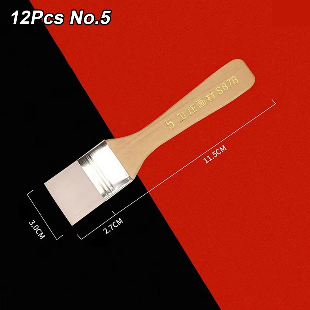 12Pcs/Set White Art Paint Brush Set Barbecue Brush  for Acrylic Oil Paint Varnishes Watercolor