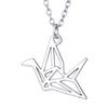 Fashion Jewelry Vintage Charm Hollow Origami Thousand Paper Crane Necklace For Women Girl Party Gifts