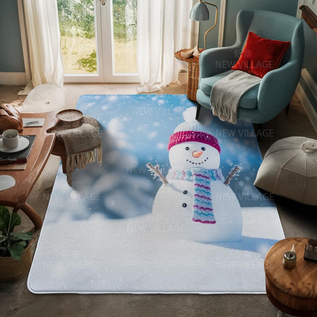 House Entrance Carpet Home Door Mat Living Room Bath Foot Bathroom Non-slip Water Absorption Rugs Bath Merry Christmas Winter