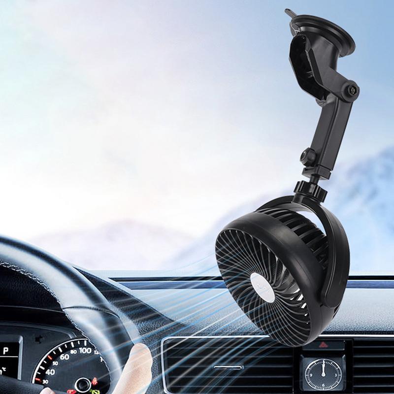 Battery Powered Fan For Car Car Camping Fan Rechargeable Quiet 360 Adjustable Suction Cup 3 Speed Ventilating Blower For Desk