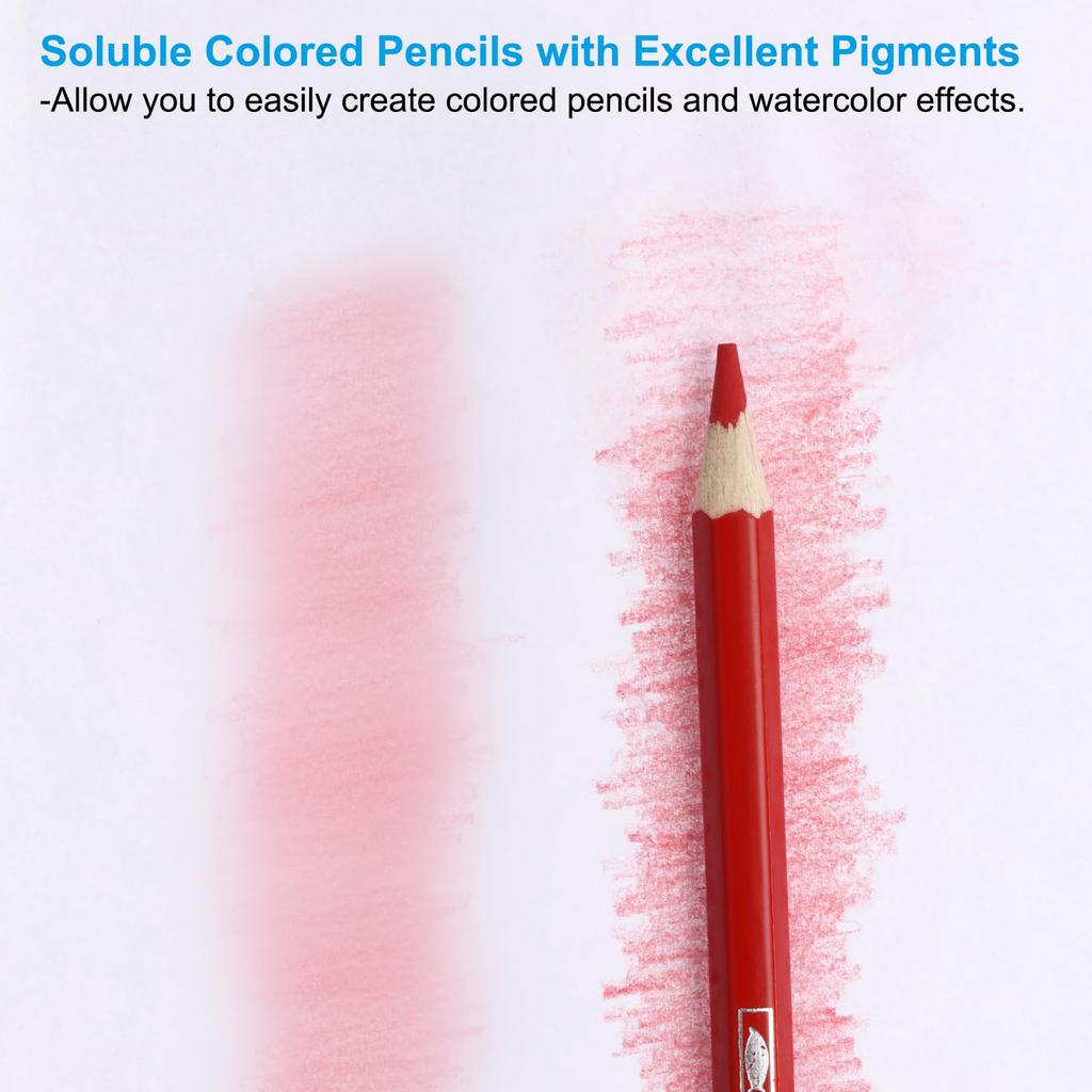 PATIKIL Colored Set for and Bright Blue Water-Soluble Pencils, 24-Piece Blending, Coloring, Sketching, Painting,