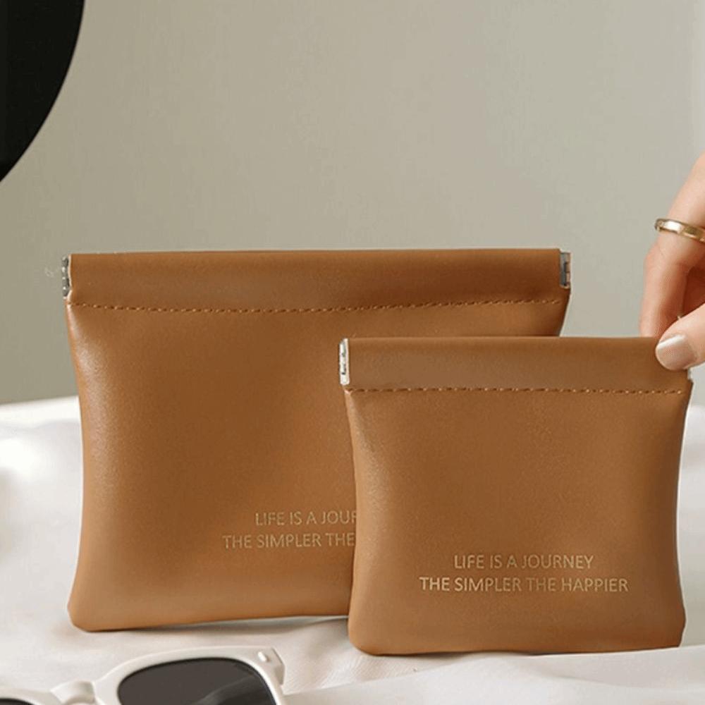 Napkin Storage Bag Lipstick Cosmetic Bag PU Coin Purse Leaf Spring Bag Women Change Storage Bag
