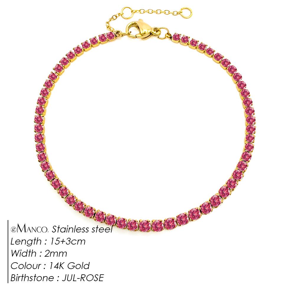 EManco Elegantes Geburtsstein-Tennisarmband mit Zirkonia-Diamanten