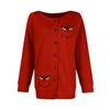Women's Fashion Christmas Printed Long Sleeve Knitted Cardigan Button Down Jacket