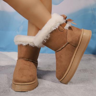 Fashion Snow Boots for Women 2025 Winter New Cashmere Warm Thick Soles Without Heel-covered  Cotton Shoes for Women Snow Boots