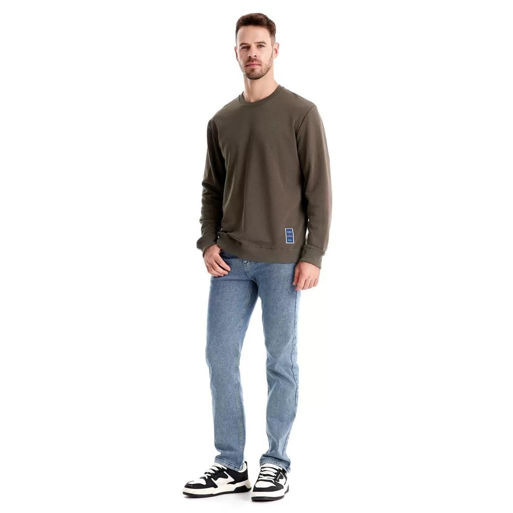 TrendHub Cotton-blend Mens Crew Neck Solid Color Sweatshirts Pullover Casual Sport Sweatshirt for Men