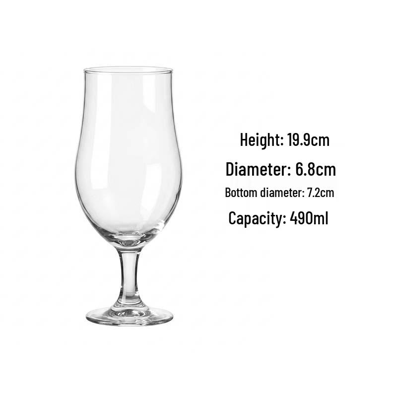 Tulpenförmiges Transparentes Getränkeglas – Hoher Stiel für Saft, Milchtee, Cocktails und Kaltgetränke.