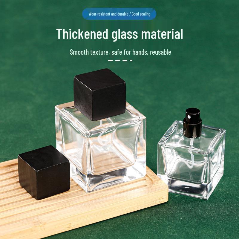 Transparent Glass Perfume Spray Bottle - Refillable Cosmetic Sprayer