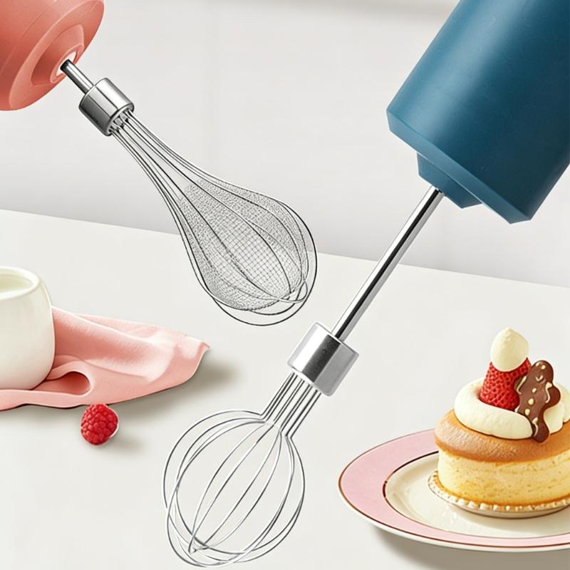 Wireless Hand for Baking with and Interchangeable whisks Ergonomic Quiet Operation