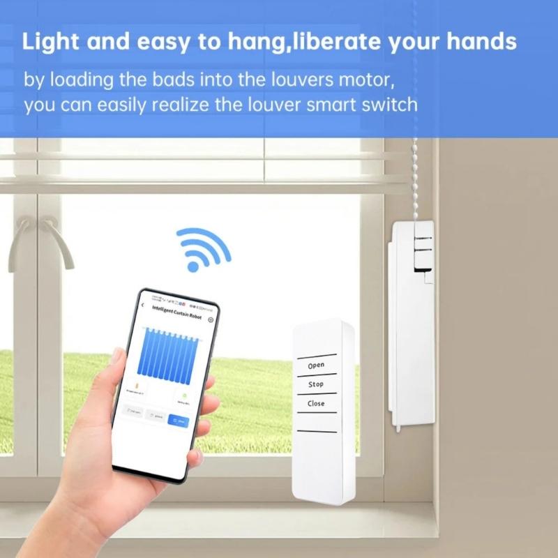 Double Band WiFi Small Curtain Motor Timers Function Remote Control Intelligent WiFi Motorized Curtain Controller for Home