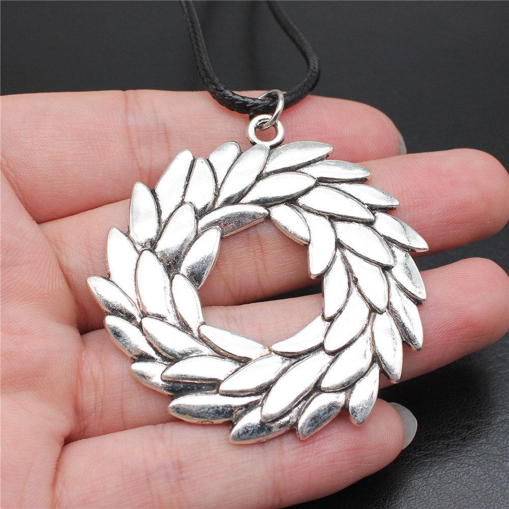 45cm Halskette Lederkette Großes Blatt Blume Kinderschmuck Materialien QN042