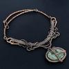 Ruby In Zoisite 999 Copper Wire Wrapped Necklace Adjustable, Chain Necklace Handmade Gemstone, Gift For Mom Antique Jewelry