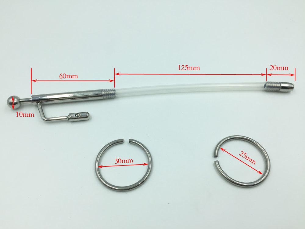 Hollow Metal Urethral Plug with Eye Pull Bead - Adult Stimulation Toy