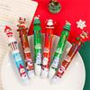 W89C 6x Multicolor Ballpoint Pen 10 in 1 Cartoon Christmas Ballpoint Pen for Party