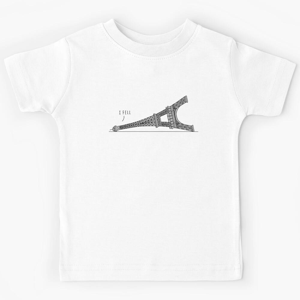 “I Fell” Eiffel Tower Kids T-Shirt 110