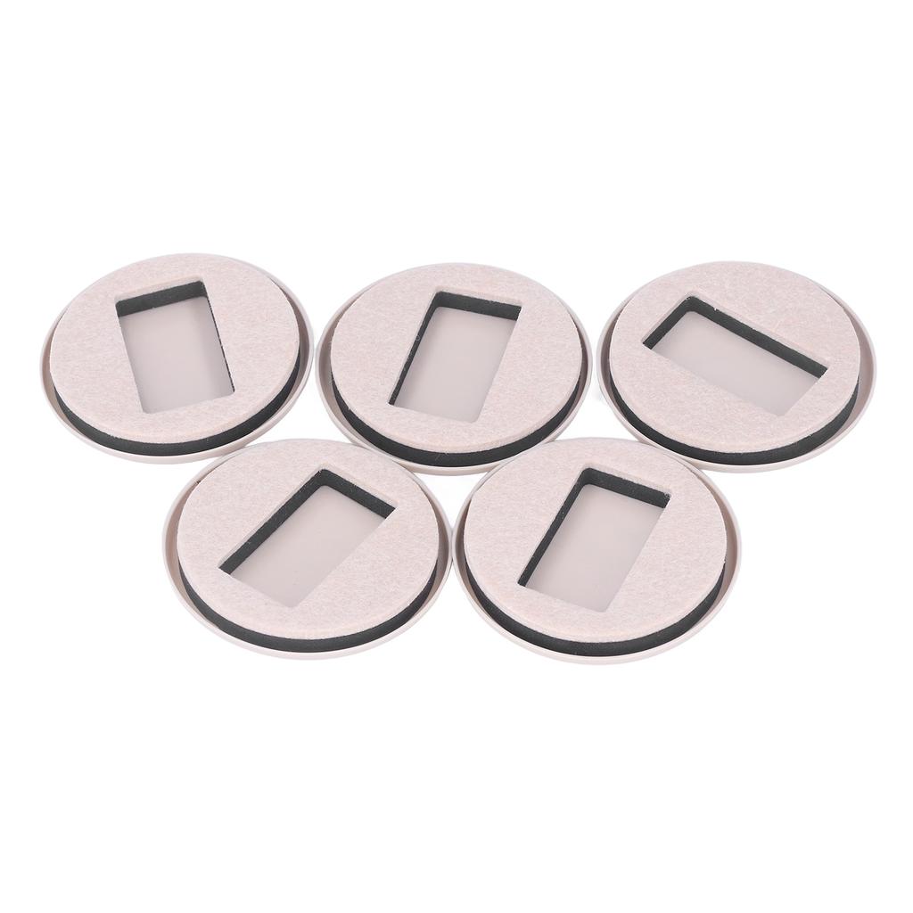 5Pcs Felt Caster Cups Bottom Furniture Pads for Hardwood Floors Sliders Prevent Scratches Brown