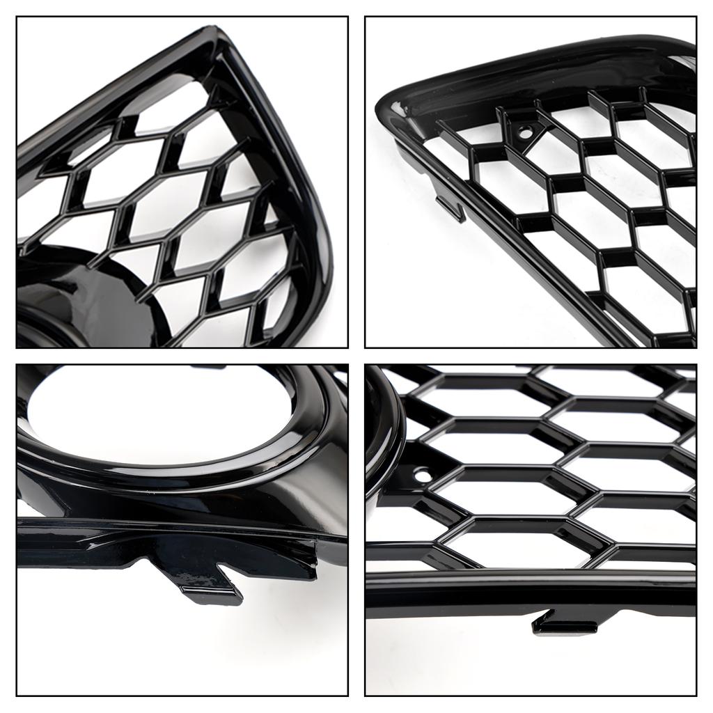 Honeycomb Bumper Front Fog Light Grill Grille Cover 8P0807682D 8P0807681D Fit A3 8P 2009-2013