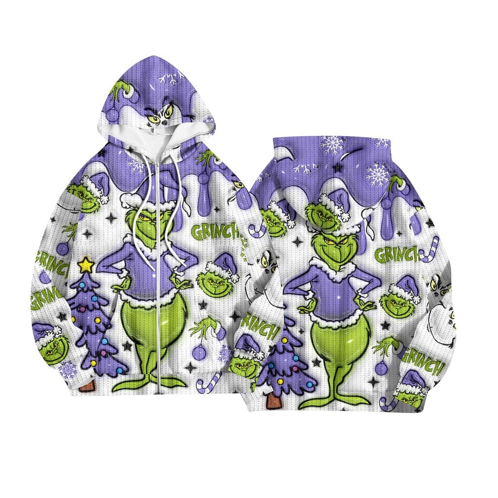 Women's Fashion Jacket Casual Printed Long-sleeved Hooded Cardigan Sweatshirts