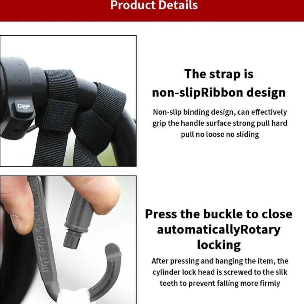 Zinc Zinc Alloy Punch-Free Carabiner D Shaped Motorcycle Electric Scooter Hook  Bicycle