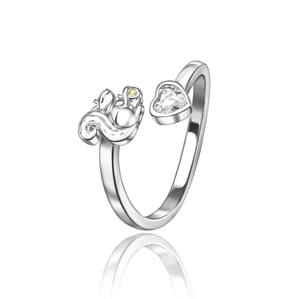 925 Silver Open Ring Star & Moon Foot Claw Heart Adjustable Ring For Women Wedding Birthday Party Jewelry Gift