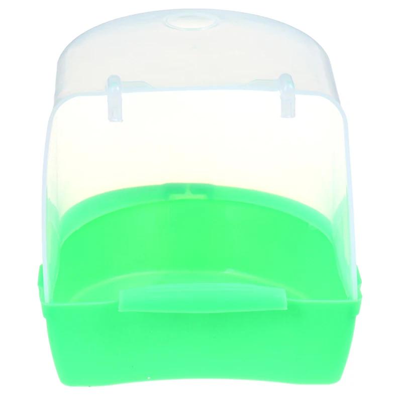 Plastic Bird Water Bath Box Bathtub Parrot For Parakeet Hanging Bowl